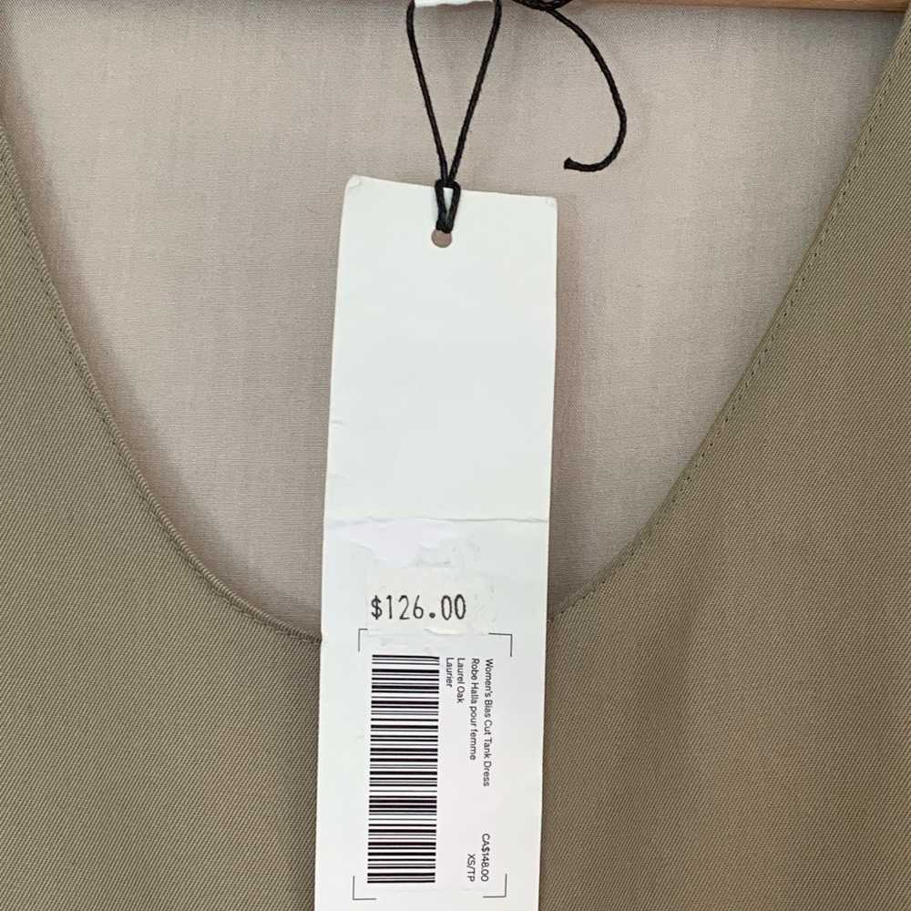 NWT KOTN Bias Cut Asymmetrical Tank Dress in Laurel Oak Xsmall - Picture 6 of 8